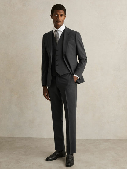Wool-Blend Slim-Fit Waistcoat in Grey | Reiss Men Featured