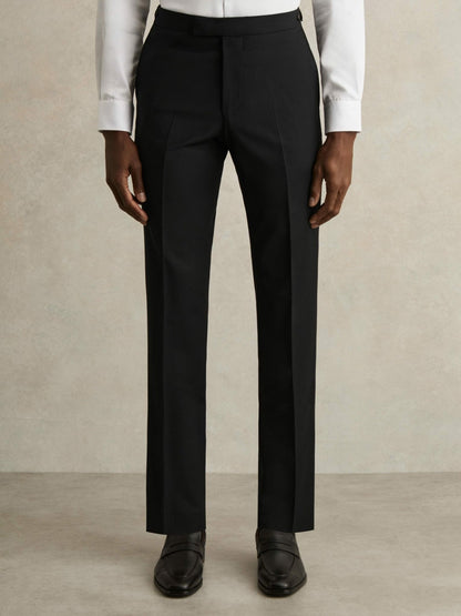 Slim-Fit Wool-Blend Suit Trousers in Black | Reiss Men Trending