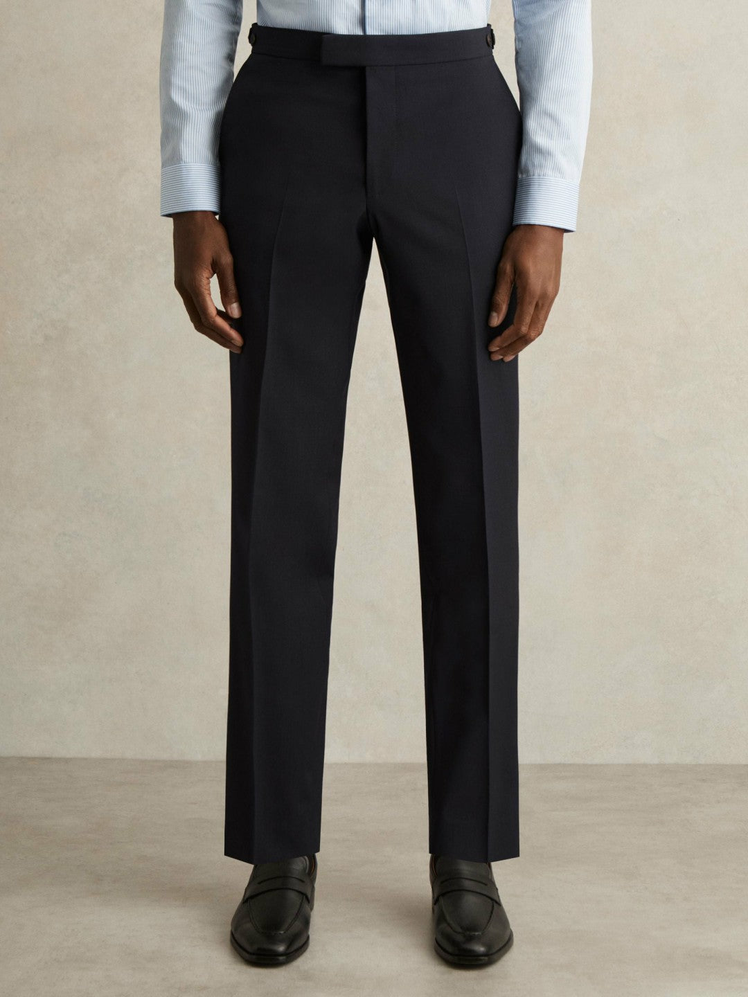 Slim-Fit Wool-Blend Suit Trousers in Navy | Reiss Men Popular