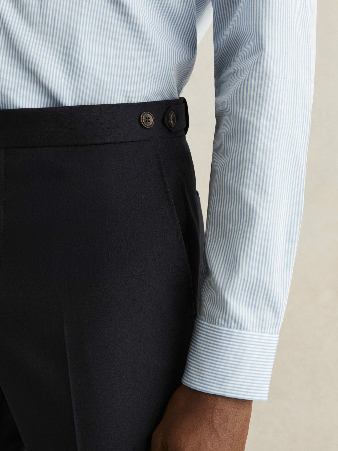 Slim-Fit Wool-Blend Suit Trousers in Navy | Reiss Men Popular