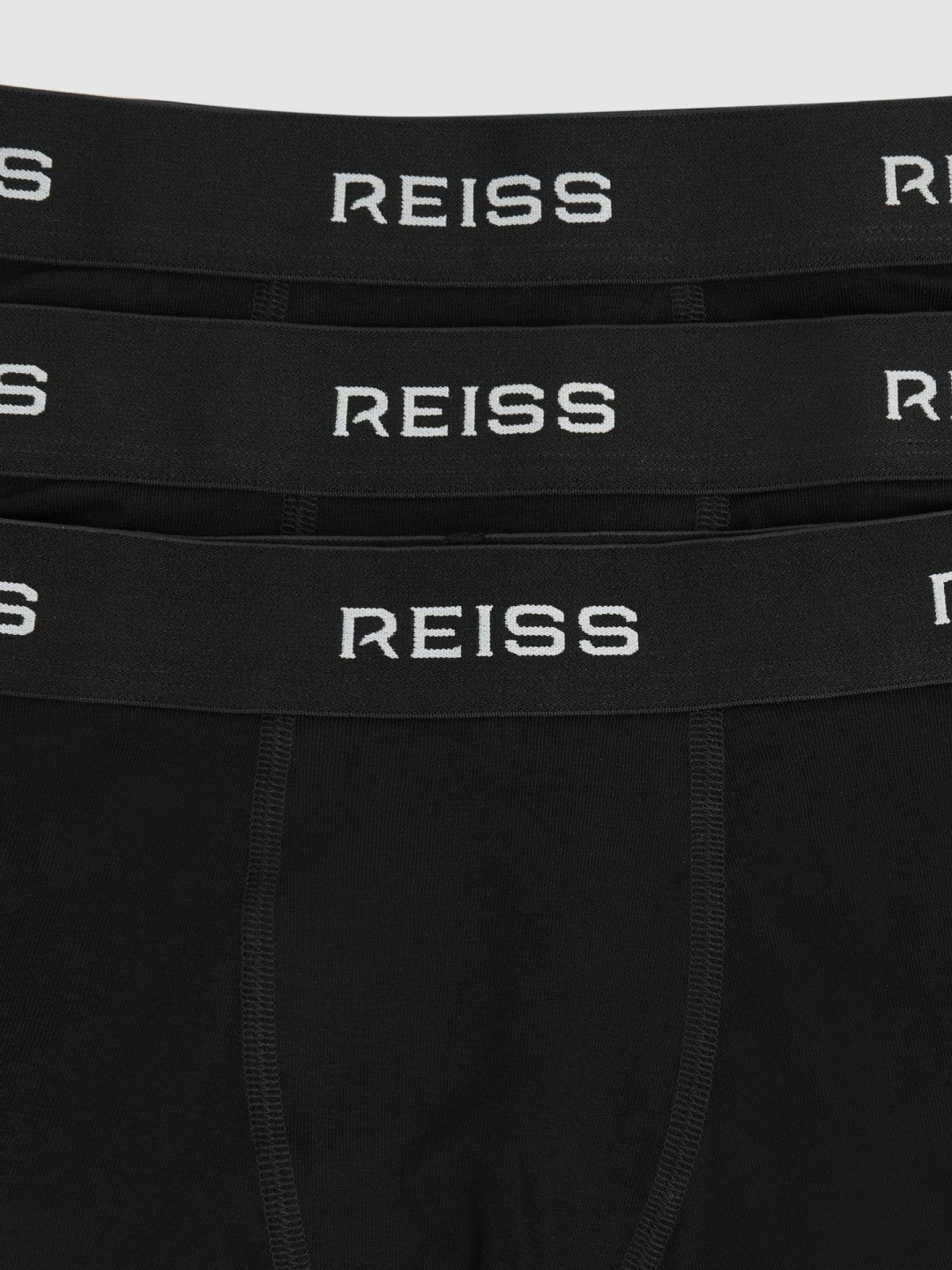 13-14 yrs Stretch-Cotton Logo-Waistband Boxer Shorts 3 Pack in Black | Reiss Children & Baby Premium