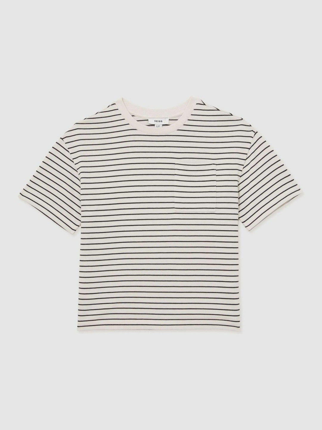 9-13 yrs Cotton-Blend Stripe T-Shirt in White/Navy | Reiss Children & Baby Signature