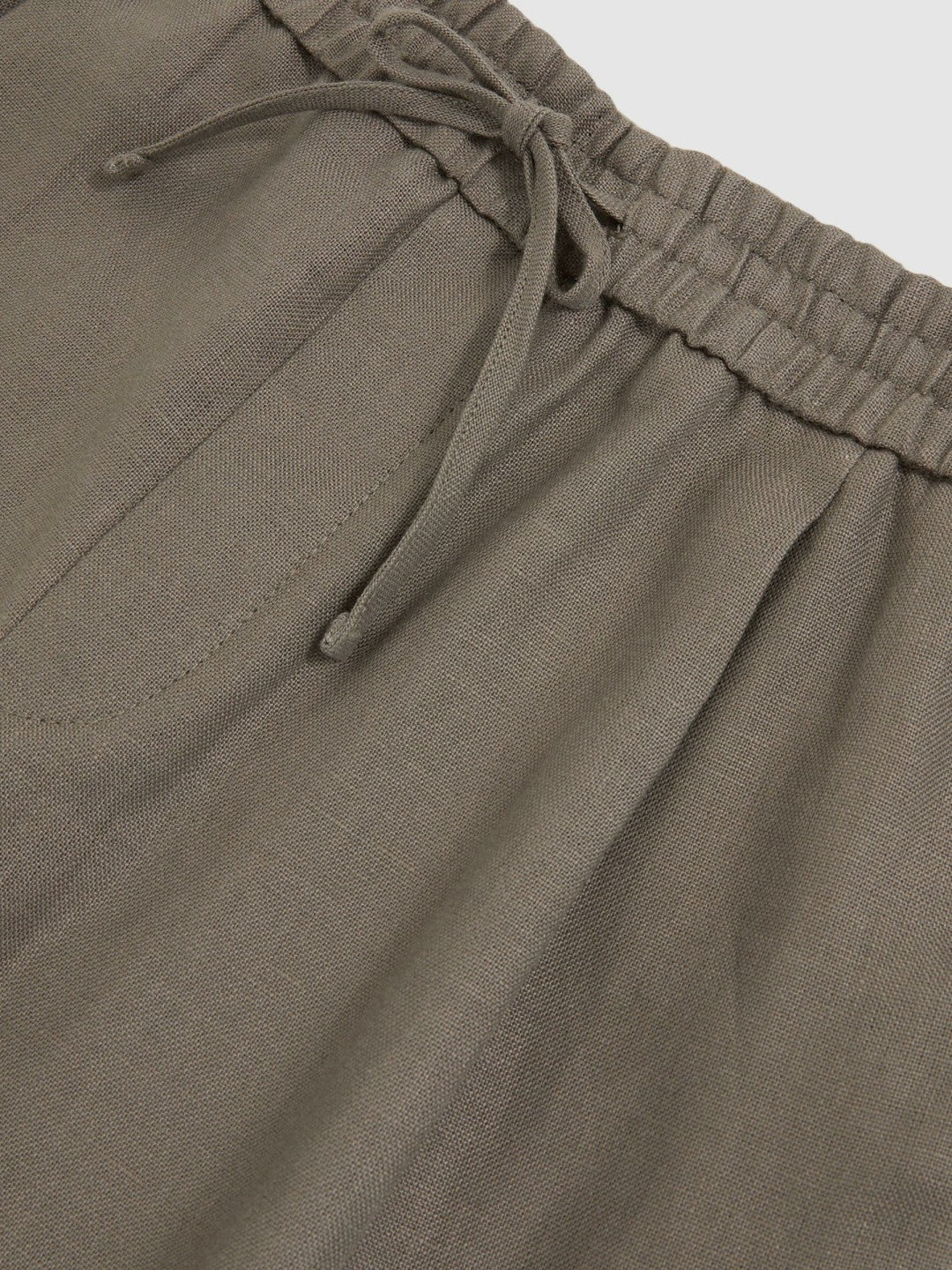 Linen Drawstring Shorts in Mushroom Brown | Reiss Men New