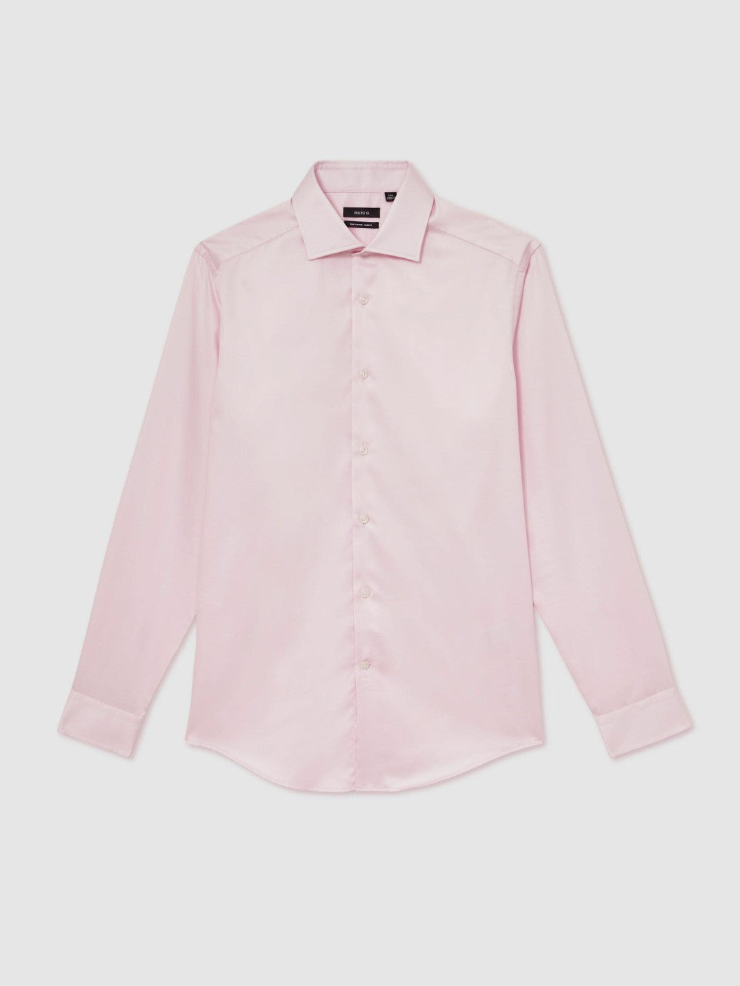 Slim Fit Cotton Sateen Shirt in Pink | Reiss Men Best Seller