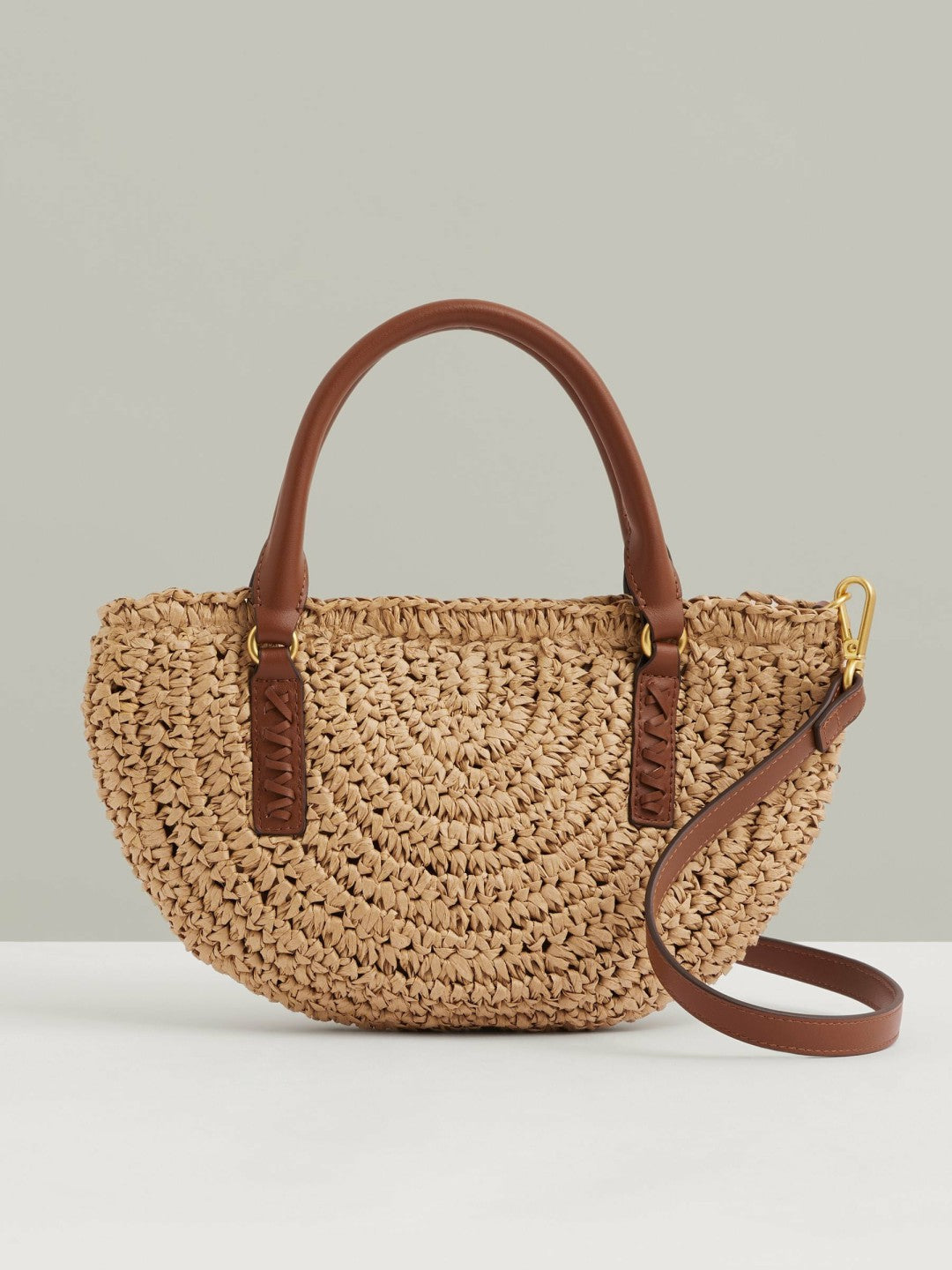 Raffia Woven Cross-body Bag in Natural | Reiss Women Recommended