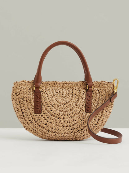 Raffia Woven Cross-body Bag in Natural | Reiss Women Recommended