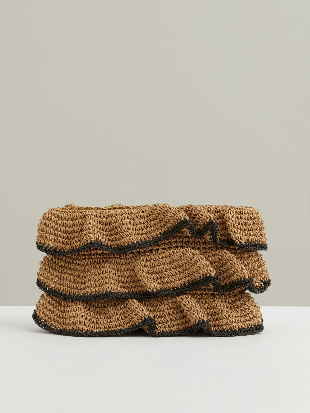 Raffia Ruffle Clutch Bag in Natural | Reiss Women New