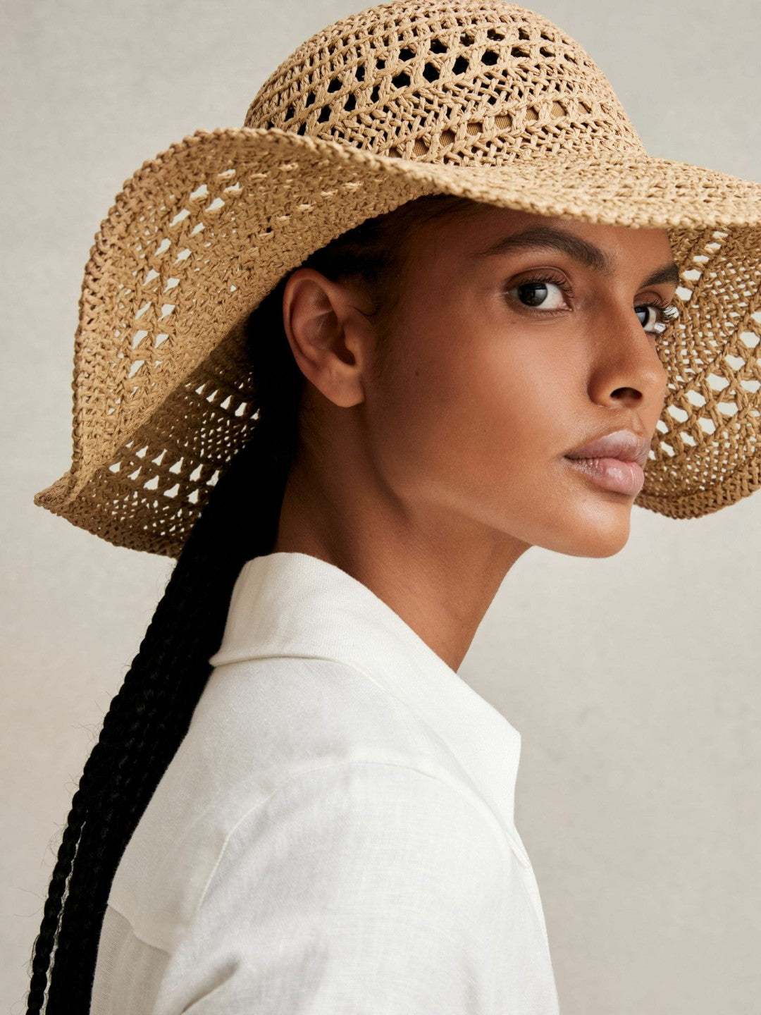 Straw Sun Hat in Natural | Reiss Women Recommended