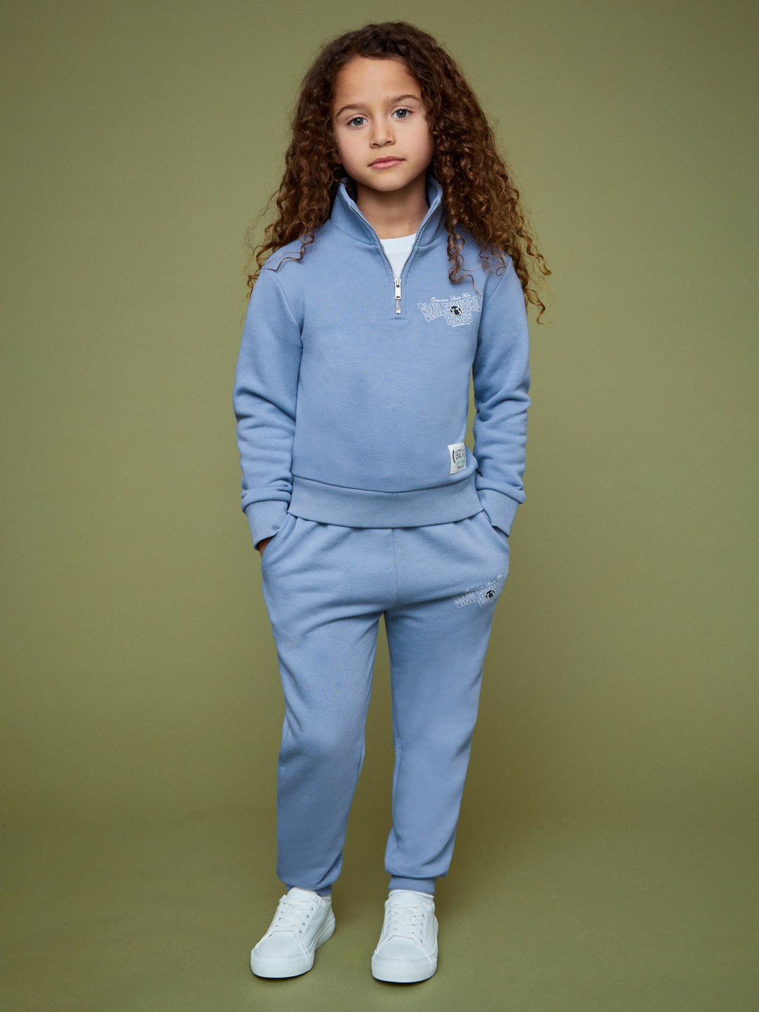 13-14 yrs SmileyWorld Half-Zip Sweatshirt Unisex Fit in Blue | Reiss Children & Baby Signature