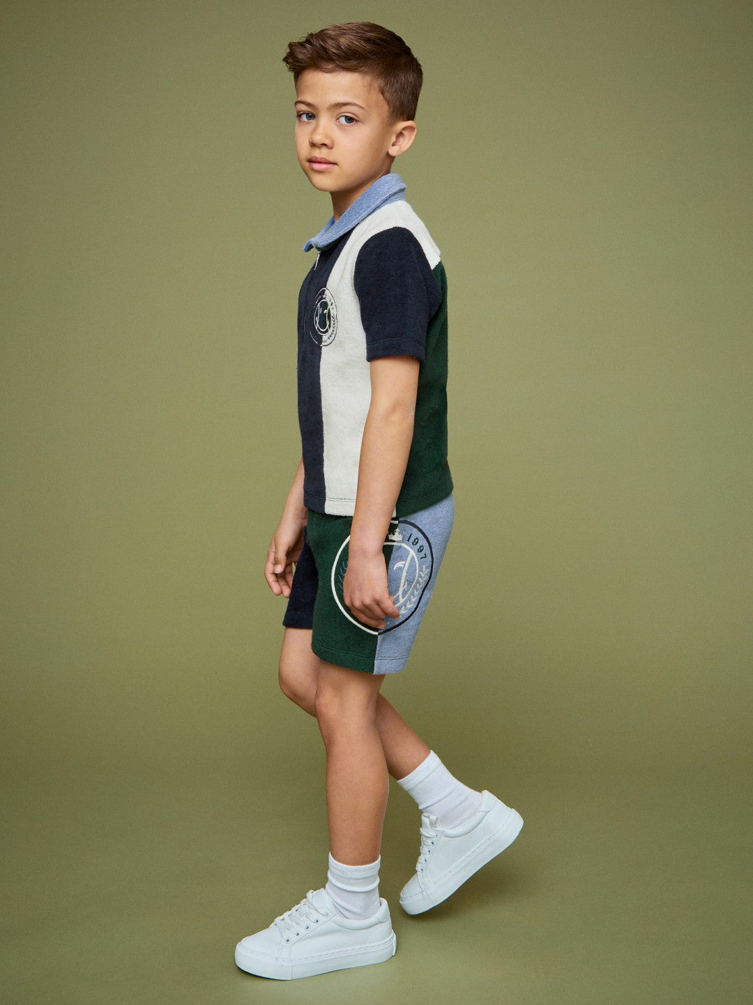 9-13 yrs SmileyWorld Towelling Shorts in Blue | Reiss Children & Baby Exclusive