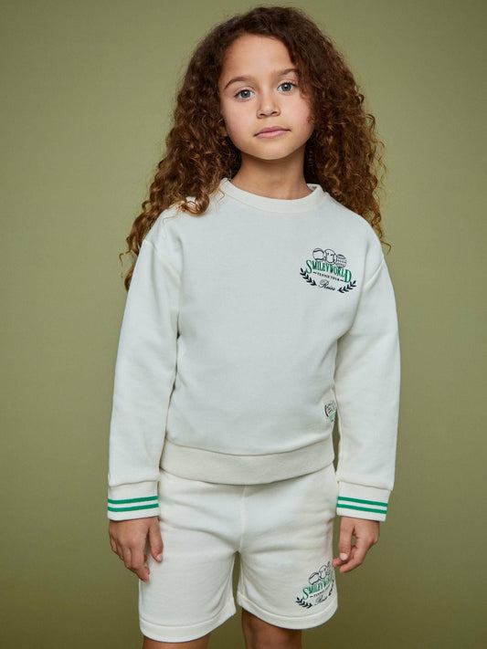9-13 yrs SmileyWorld Logo Sweatshirt Unisex Fit in White | Reiss Children & Baby Premium