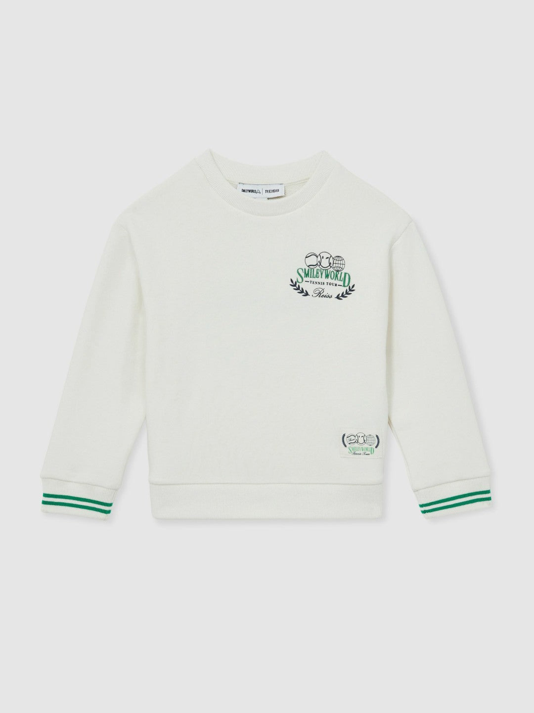 9-13 yrs SmileyWorld Logo Sweatshirt Unisex Fit in White | Reiss Children & Baby Premium