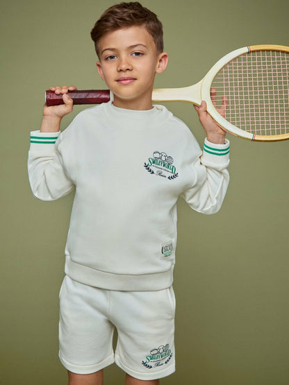 9-13 yrs SmileyWorld Logo Sweatshirt Unisex Fit in White | Reiss Children & Baby Premium