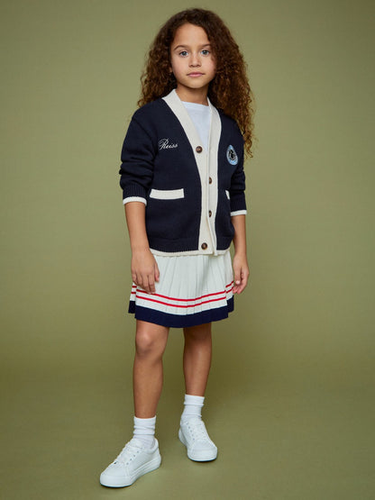 9-12 yrs SmileyWorld Logo Cardigan Unisex Fit in Off White | Reiss Children & Baby Featured