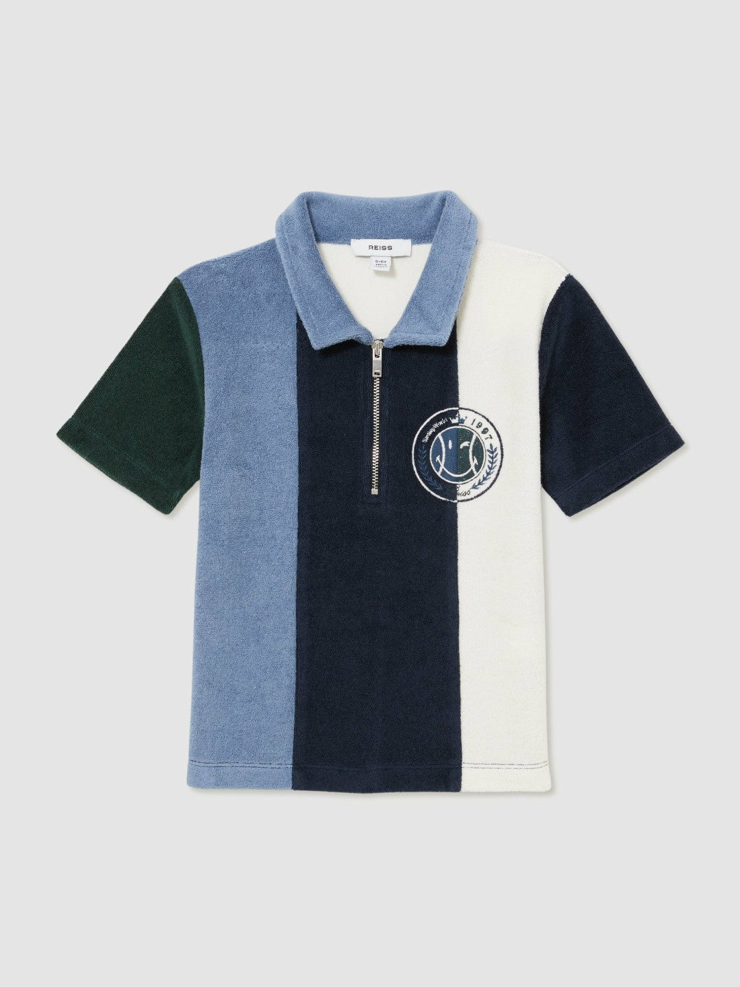 3-9 yrs SmileyWorld Towel Polo Shirt in Blue | Reiss Children & Baby Trending