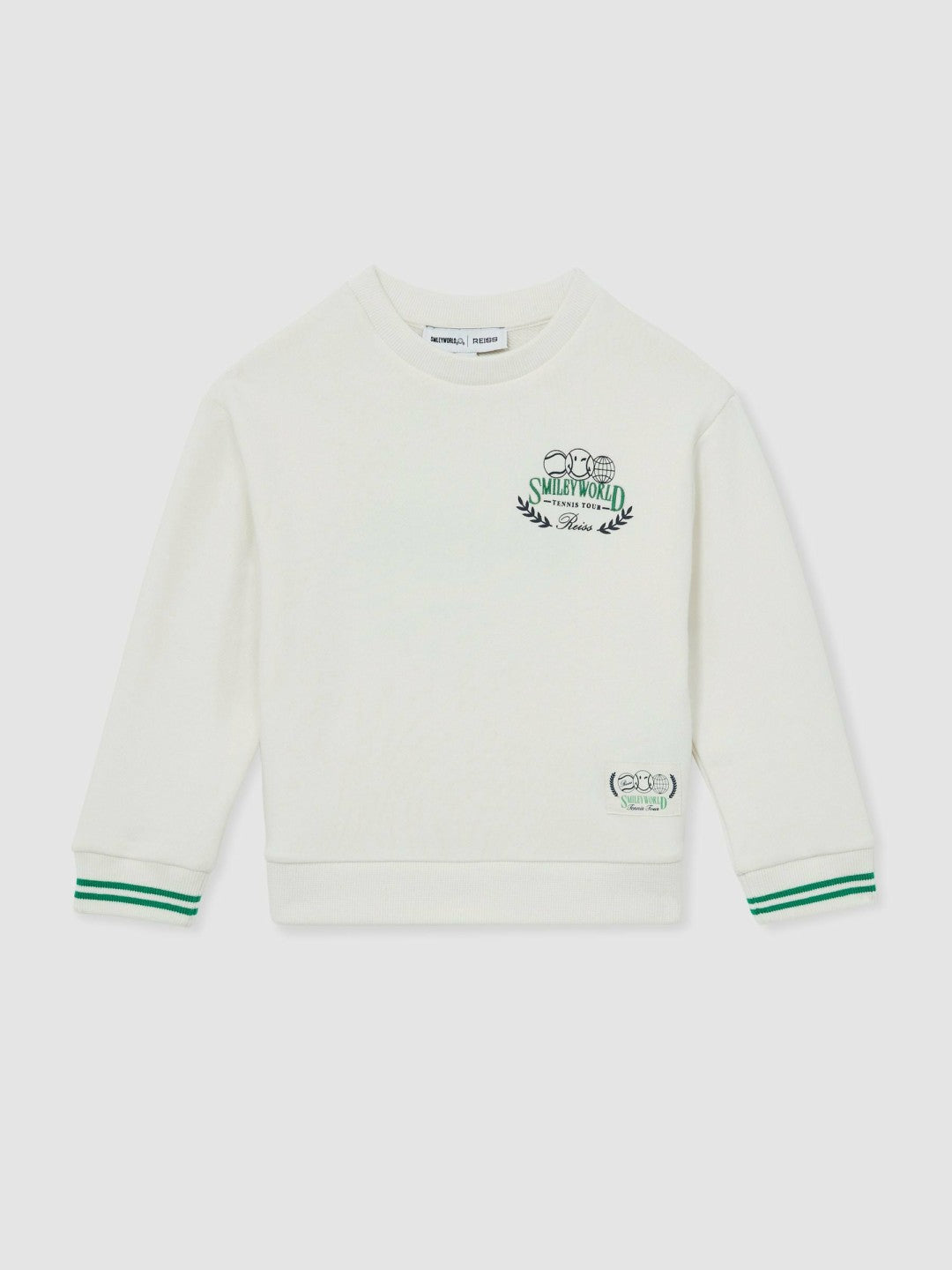 3-9 yrs SmileyWorld Logo Sweatshirt Unisex Fit in White | Reiss Children & Baby New