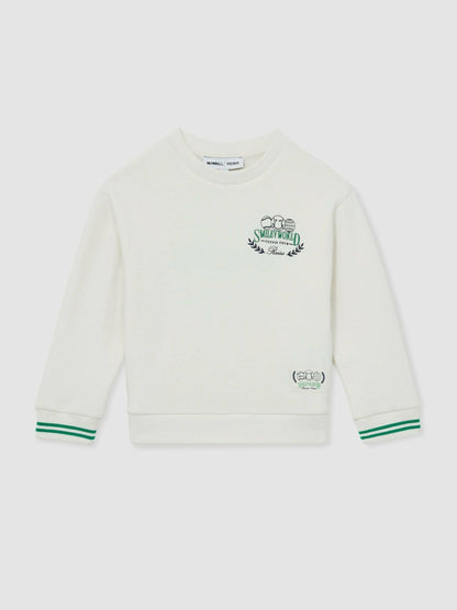 3-9 yrs SmileyWorld Logo Sweatshirt Unisex Fit in White | Reiss Children & Baby New