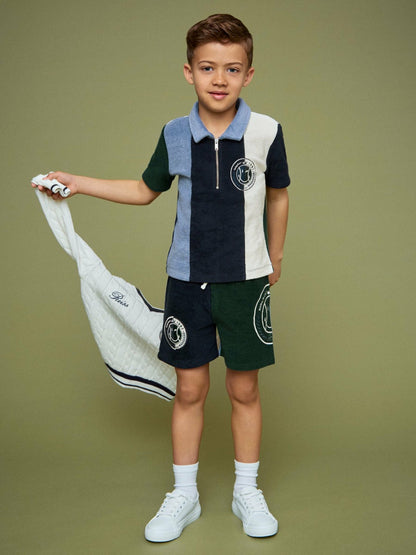 9-13 yrs SmileyWorld Towel Polo Shirt in Blue | Reiss Children & Baby Signature