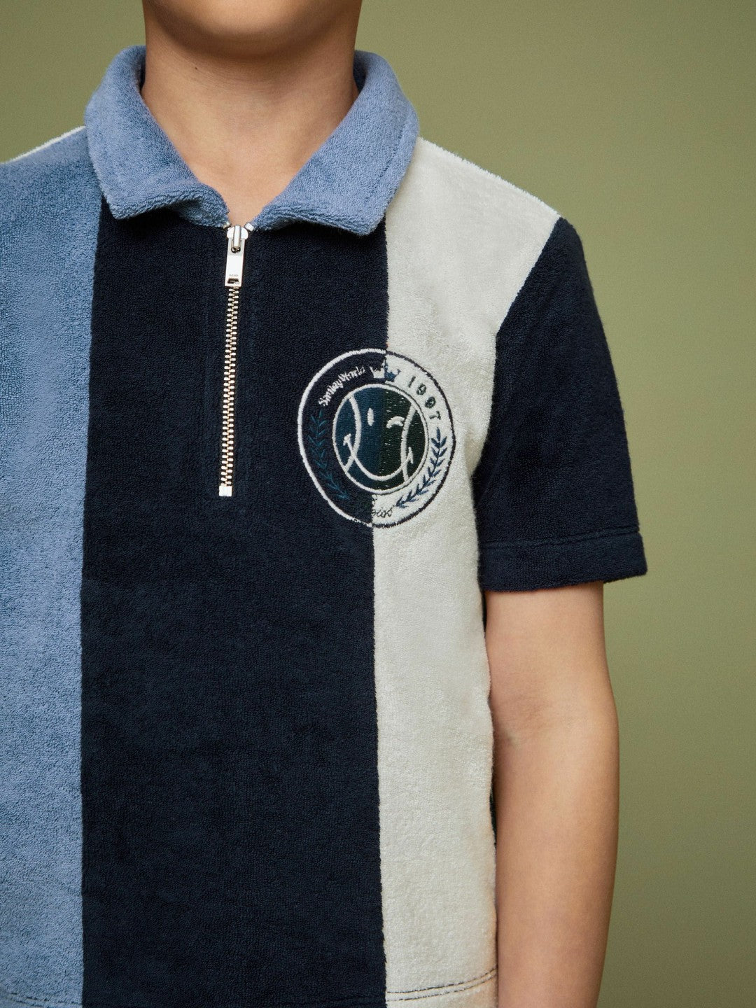 9-13 yrs SmileyWorld Towel Polo Shirt in Blue | Reiss Children & Baby Signature
