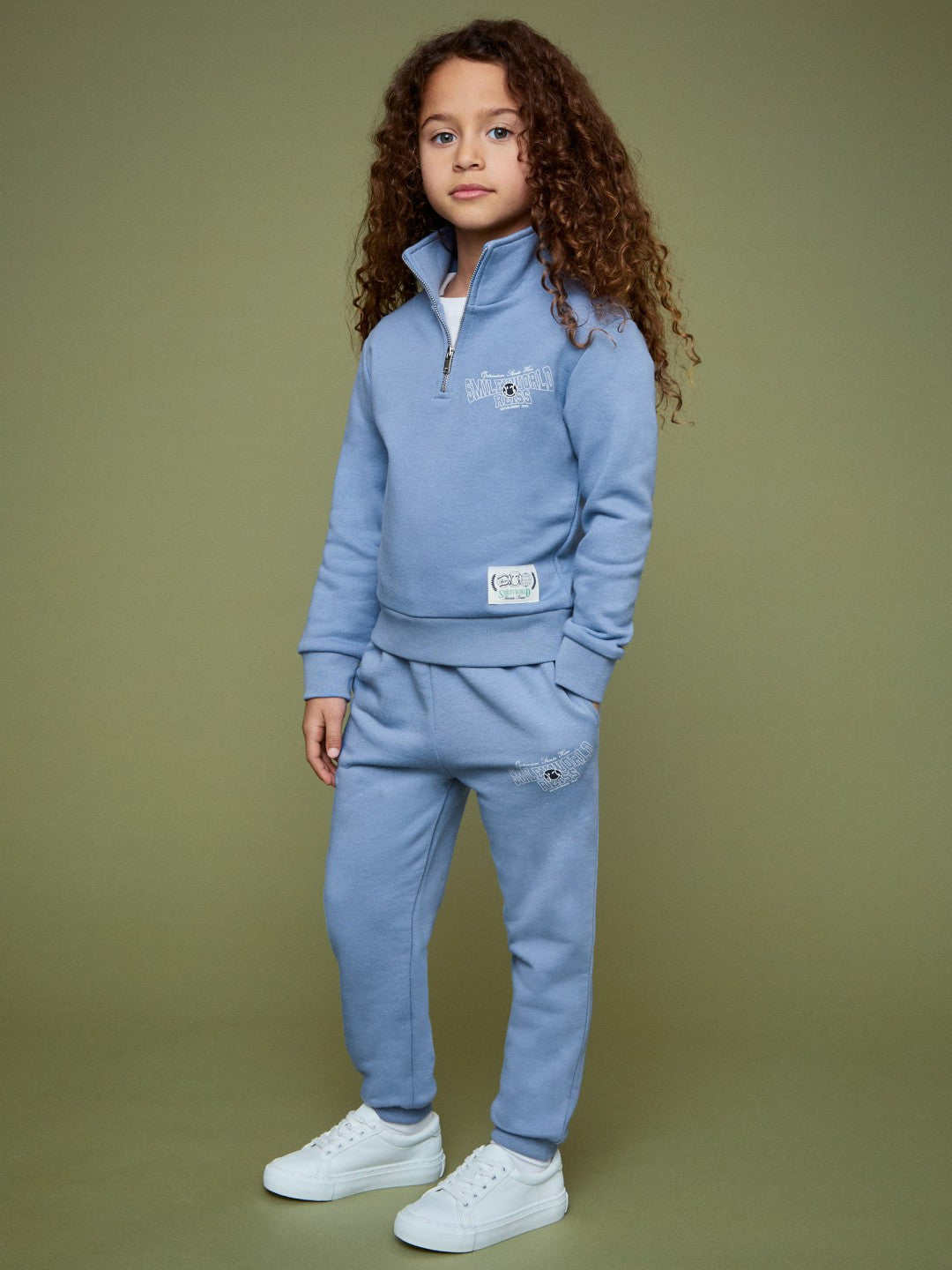 3-9 yrs SmileyWorld Cuffed Joggers Unisex Fit in Blue | Reiss Children & Baby Signature