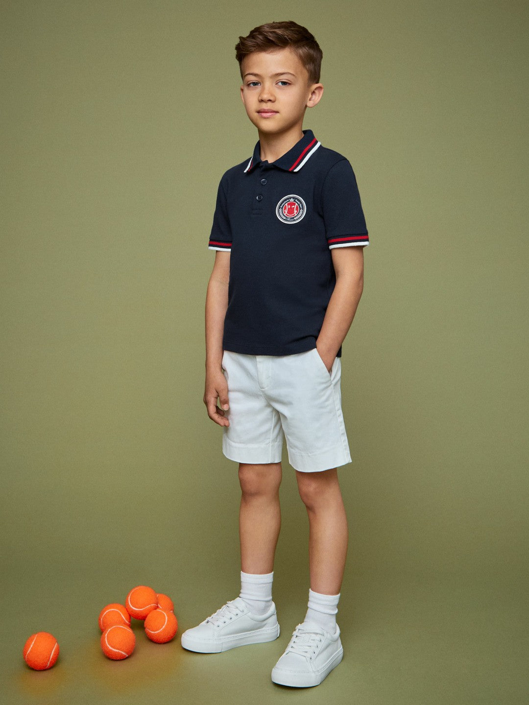 3-9 yrs SmileyWorld Piqué Polo Shirt in Navy | Reiss Children & Baby Best Seller