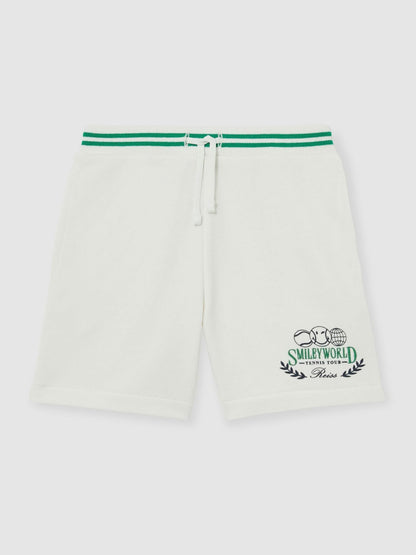 9-13 yrs SmileyWorld Drawstring Shorts Unisex Fit in White | Reiss Children & Baby Premium