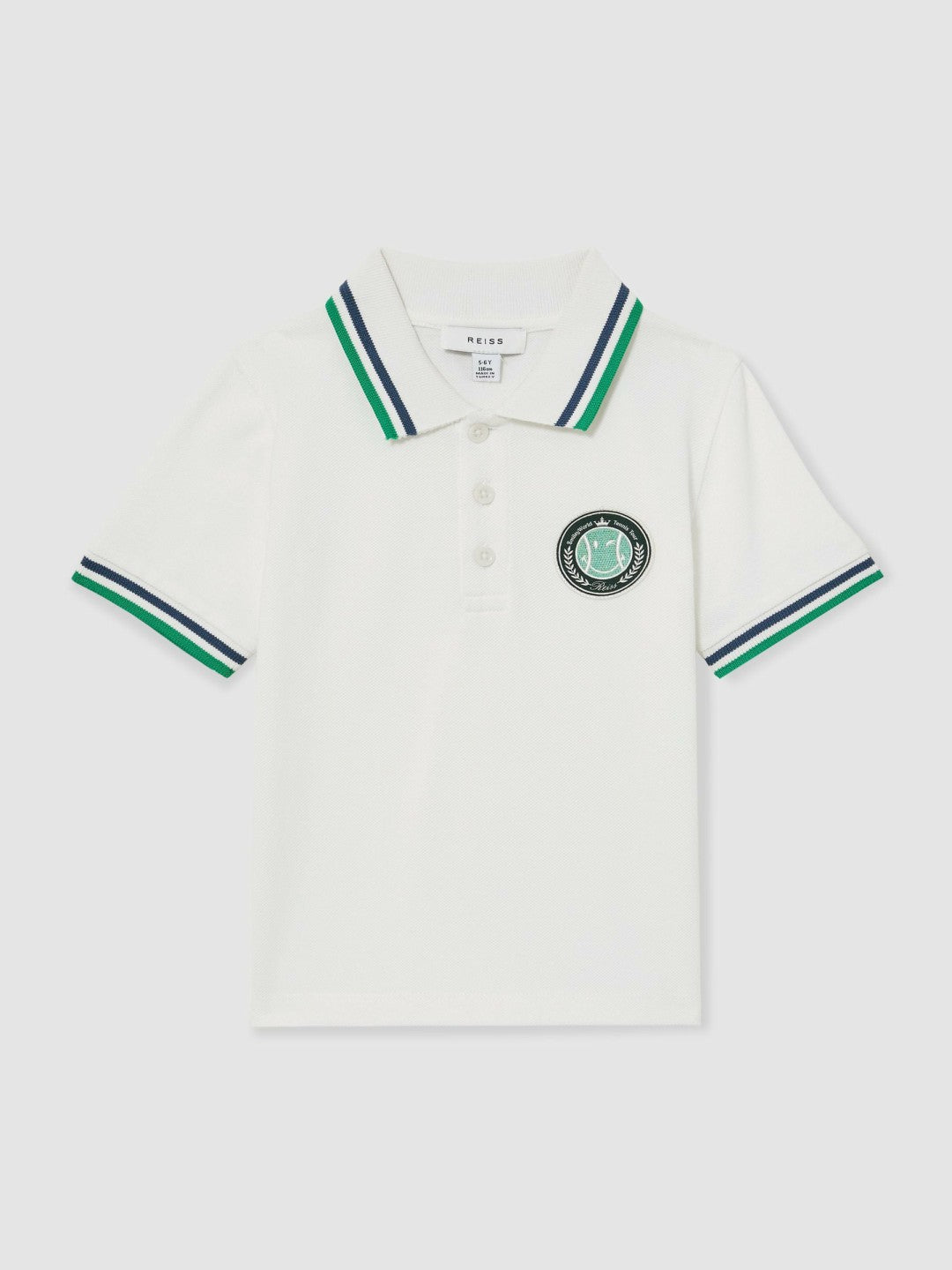 3-9 yrs SmileyWorld Piqué Polo Shirt in White | Reiss Children & Baby Exclusive