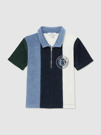 13-14 yrs SmileyWorld Towel Polo Shirt in Blue | Reiss Children & Baby Exclusive