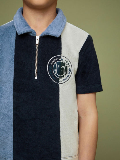 13-14 yrs SmileyWorld Towel Polo Shirt in Blue | Reiss Children & Baby Exclusive