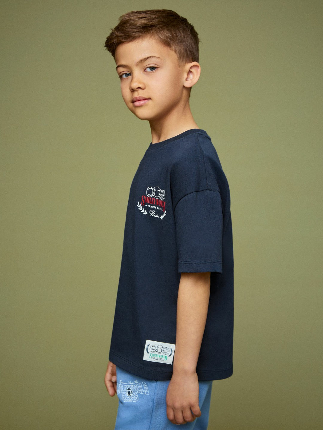 13-14 yrs SmileyWorld Oversize T-Shirt in Navy | Reiss Children & Baby New