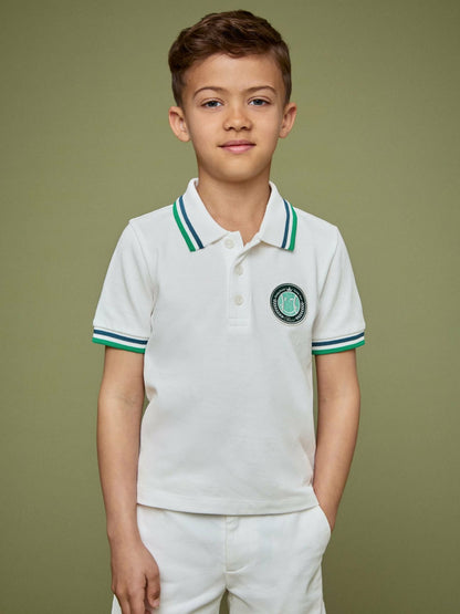 13-14 yrs SmileyWorld Piqué Polo Shirt in White | Reiss Children & Baby Premium