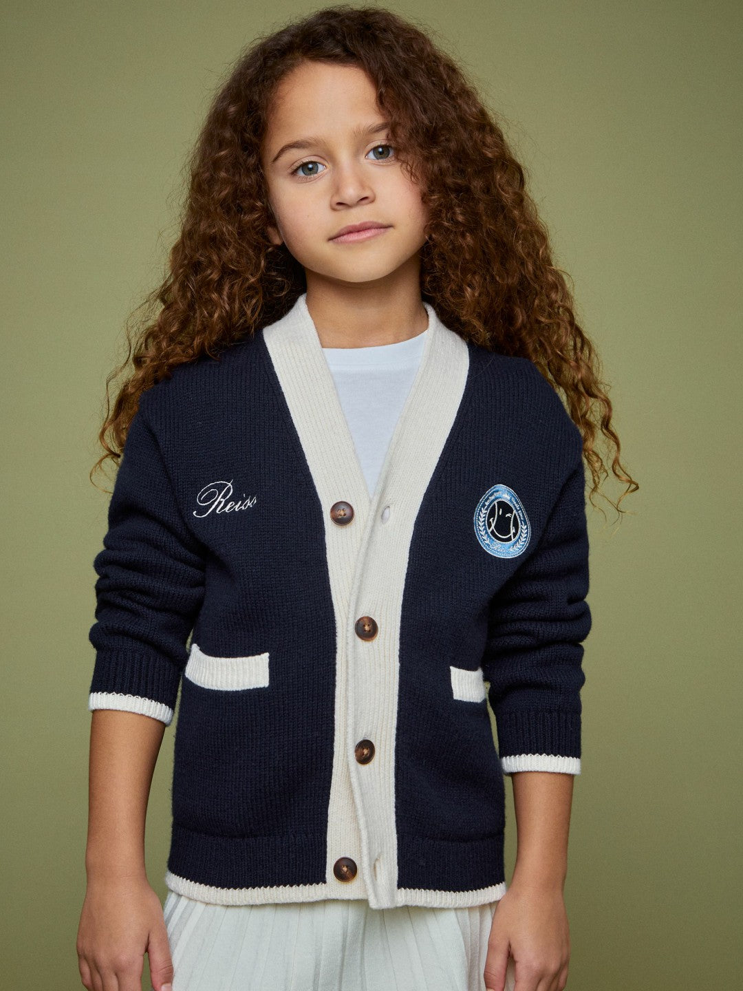 13-14 yrs SmileyWorld Logo Cardigan Unisex Fit in Off White | Reiss Children & Baby Signature