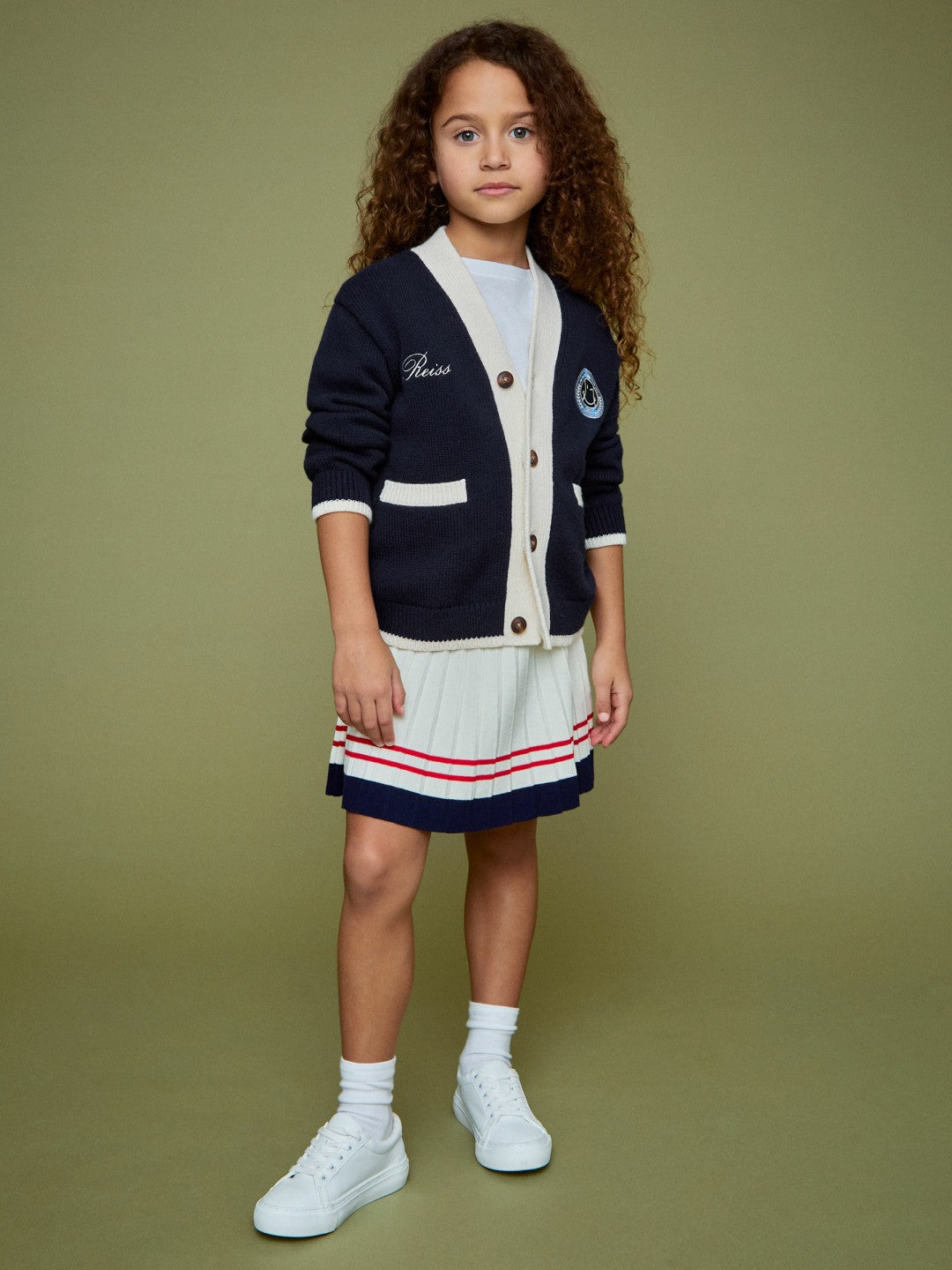 13-14 yrs SmileyWorld Logo Cardigan Unisex Fit in Off White | Reiss Children & Baby Signature