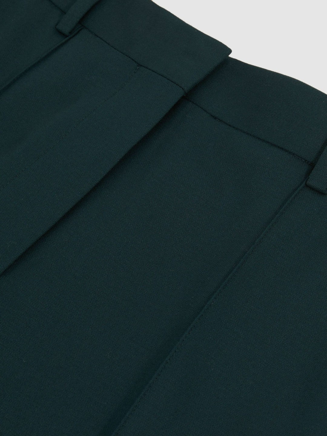 Wool-Blend Wide-Leg Suit Trousers in Green | Reiss Women Signature