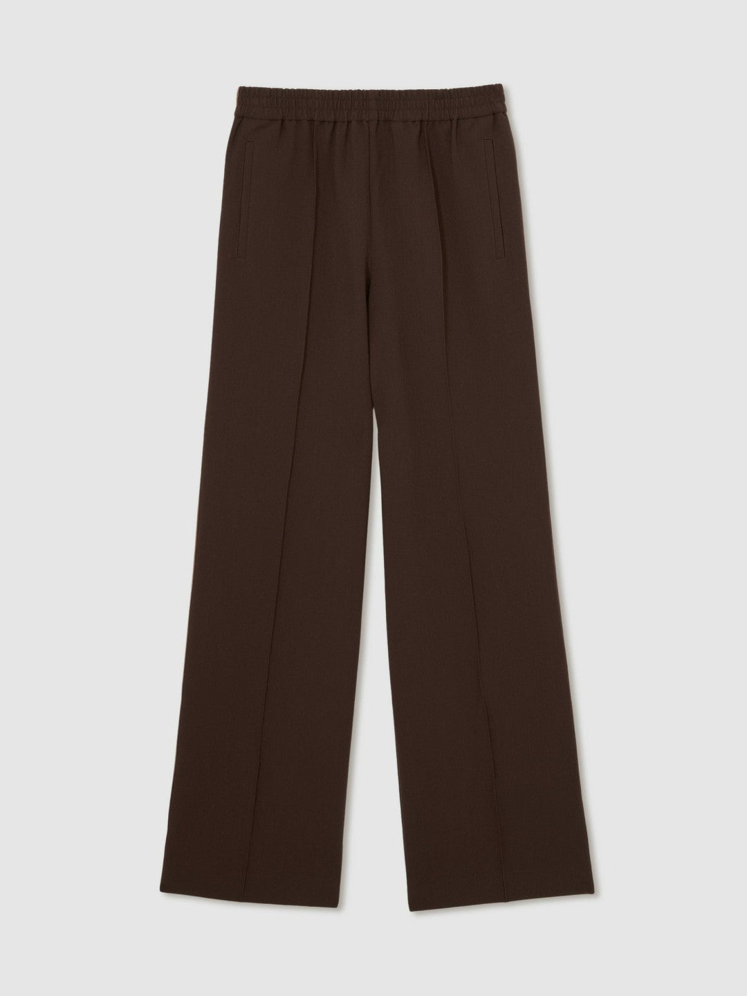 Side-Stripe Wide-Leg Trousers in Chocolate Brown | Reiss Women Best Seller