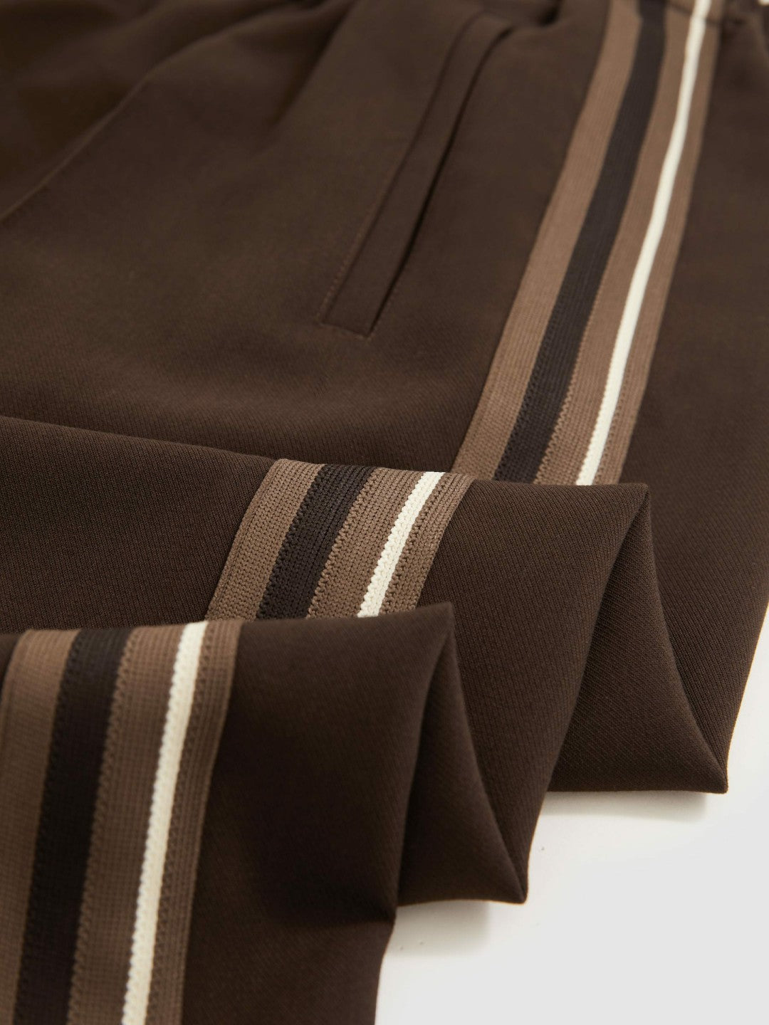 Side-Stripe Wide-Leg Trousers in Chocolate Brown | Reiss Women Best Seller