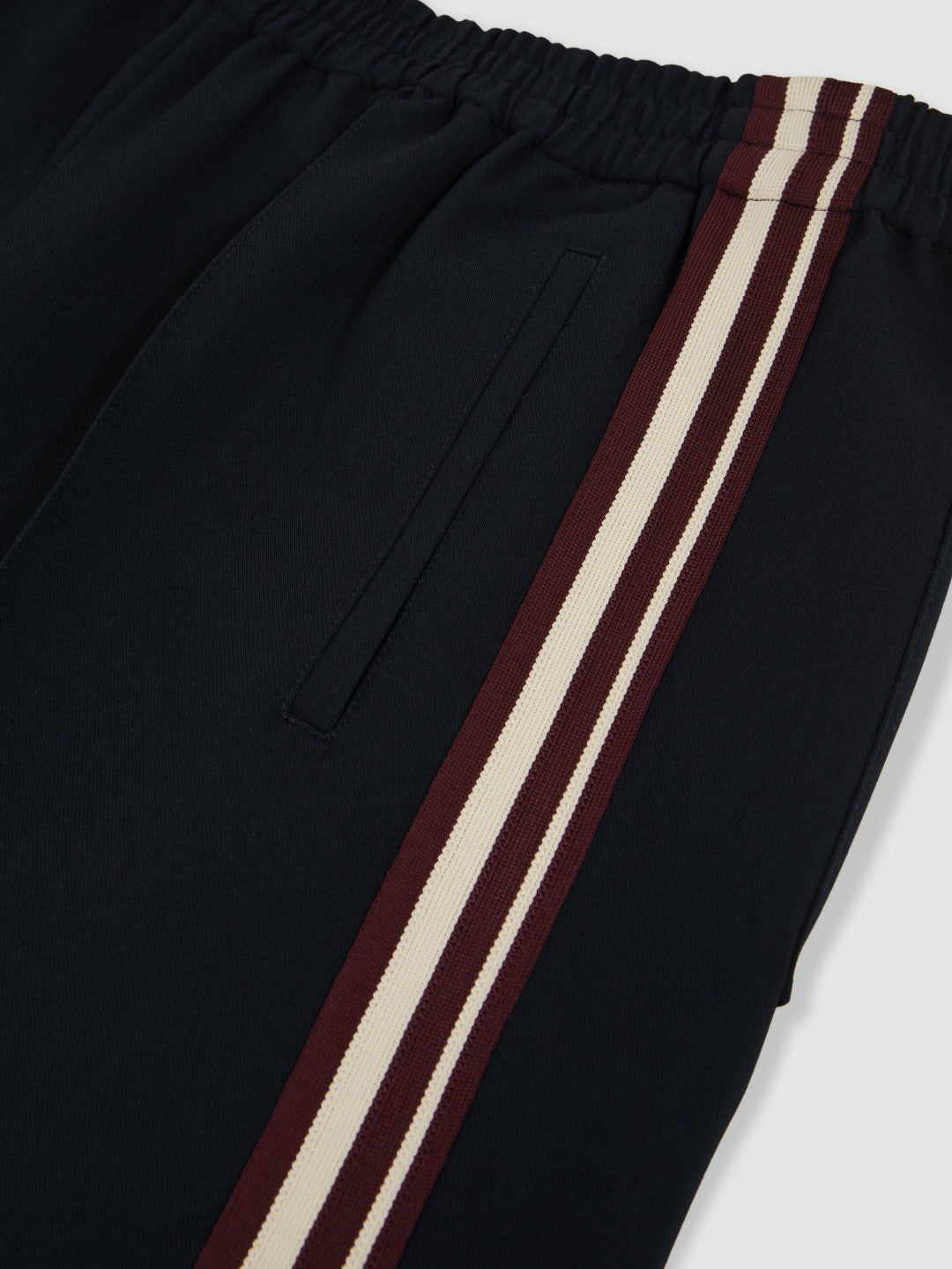 Petite Side-Stripe Wide-Leg Trousers in Navy | Reiss Women Trending