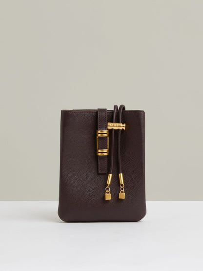 Leather Phone Holder in Oxblood | Reiss Women Best Seller