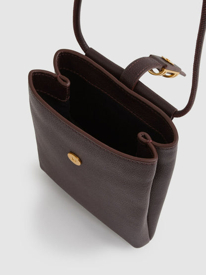 Leather Phone Holder in Oxblood | Reiss Women Best Seller