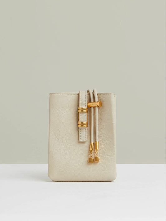 Leather Phone Holder in Off White | Reiss Women Featured