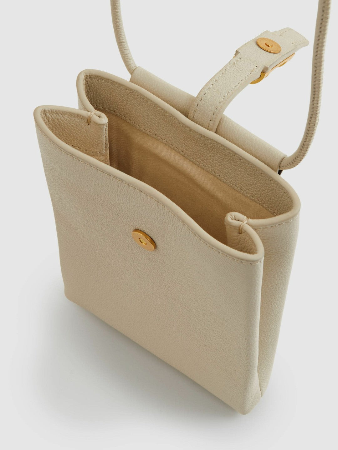 Leather Phone Holder in Off White | Reiss Women Featured