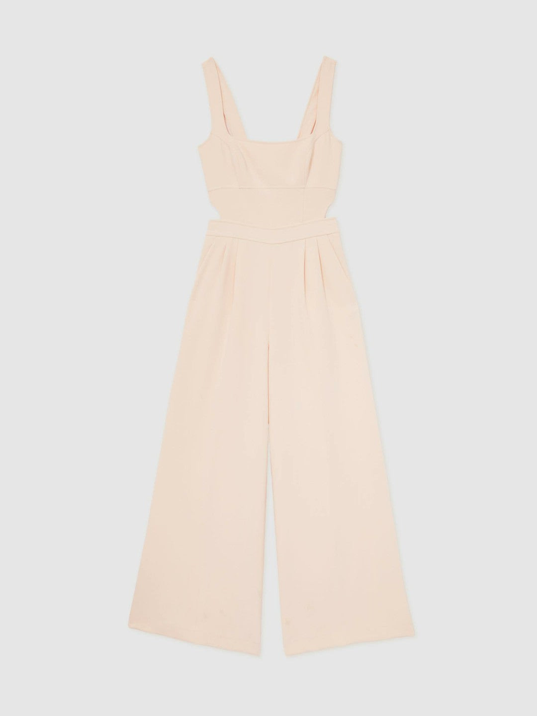 Wide-Leg Cut-Out Jumpsuit in Pale Pink | Reiss Women Signature