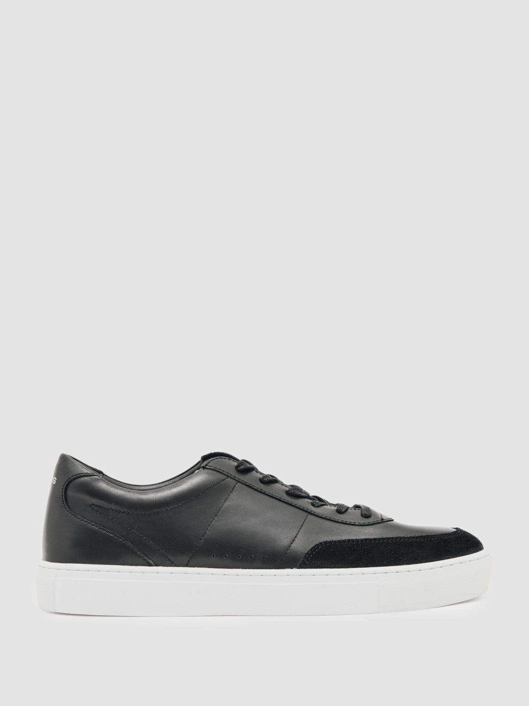 Bonded-Leather Low-Top Trainers in Black | Reiss Men Best Seller