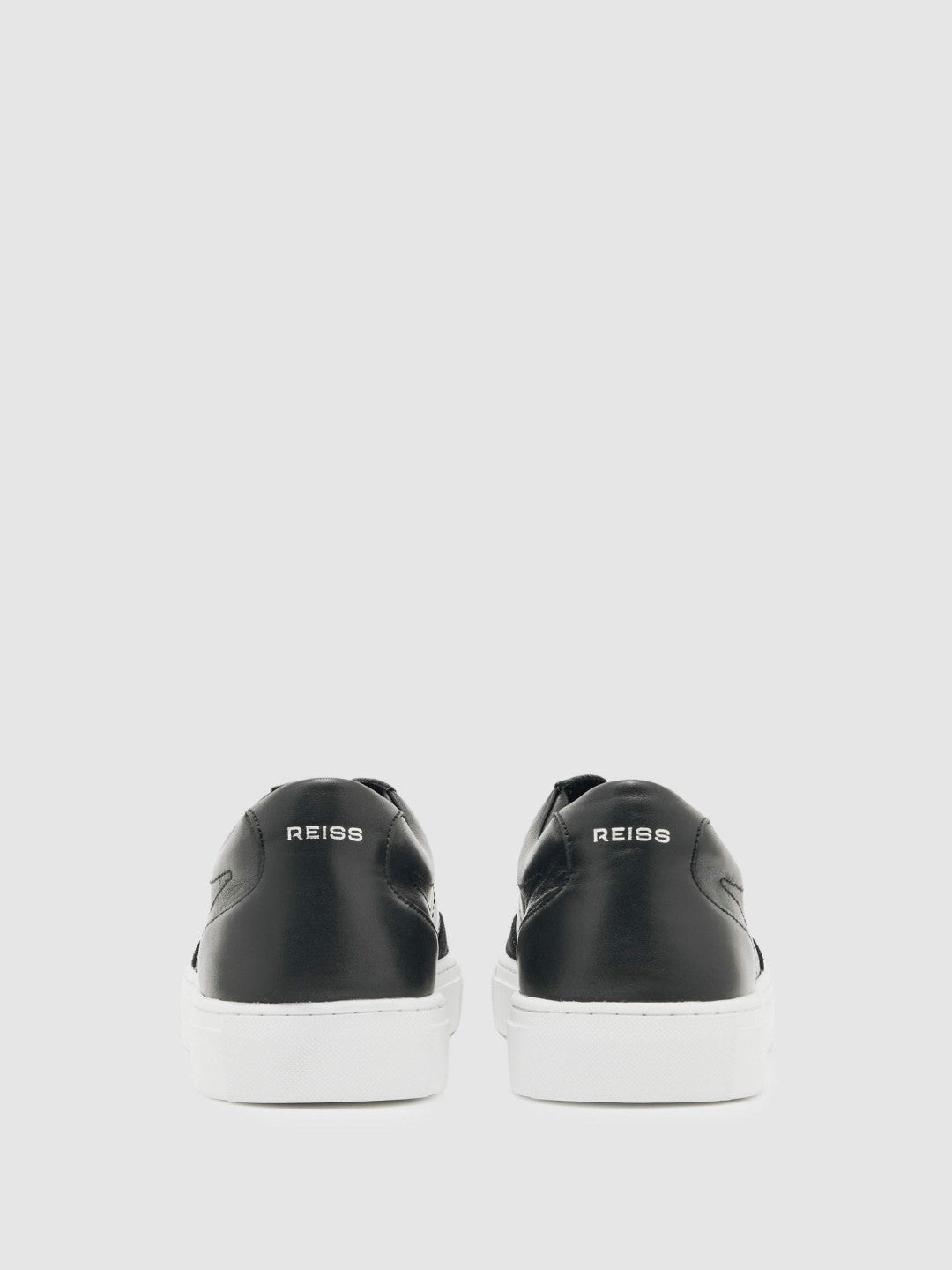 Bonded-Leather Low-Top Trainers in Black | Reiss Men Best Seller