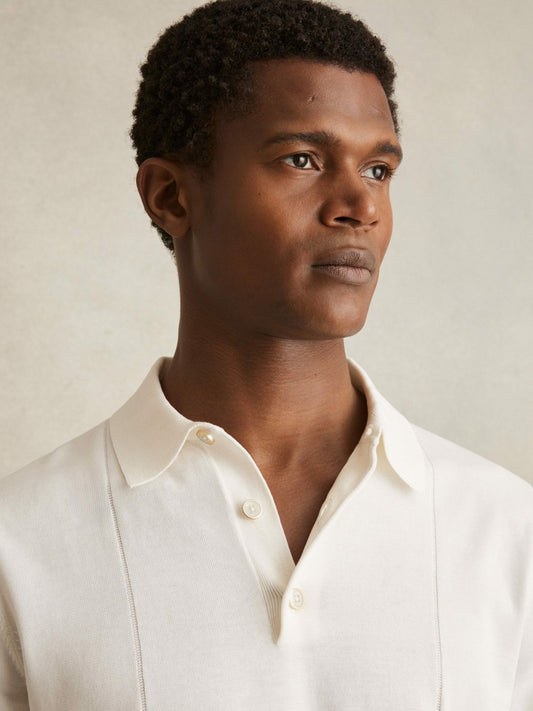 Cotton-Silk Polo Shirt in Off White | Reiss Men Recommended