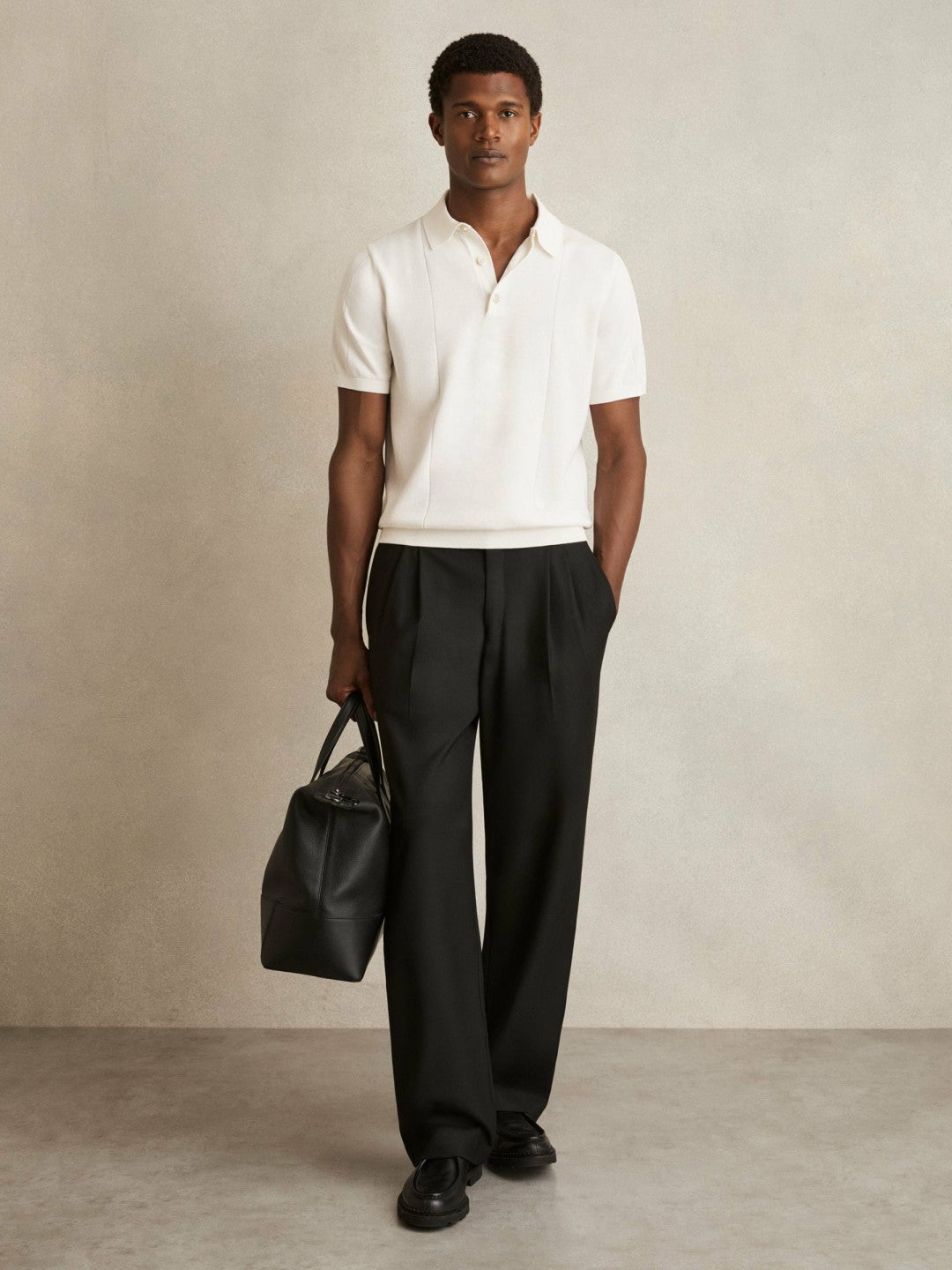 Cotton-Silk Polo Shirt in Off White | Reiss Men Recommended