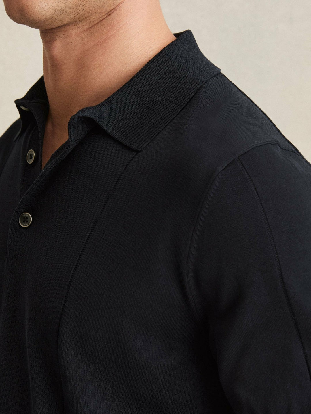 Cotton-Silk Polo Shirt in Navy | Reiss Men Featured
