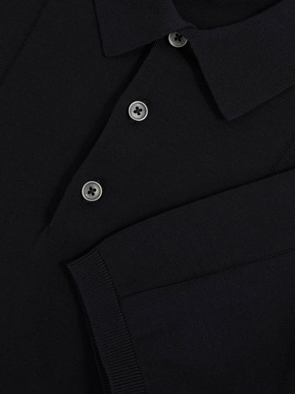 Cotton-Silk Polo Shirt in Navy | Reiss Men Featured