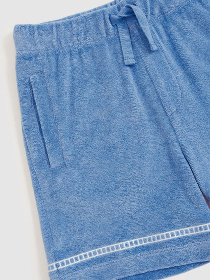 13-14 yrs Towelling Brand-Embroidered Shorts in Airforce Blue | Reiss Children & Baby Premium