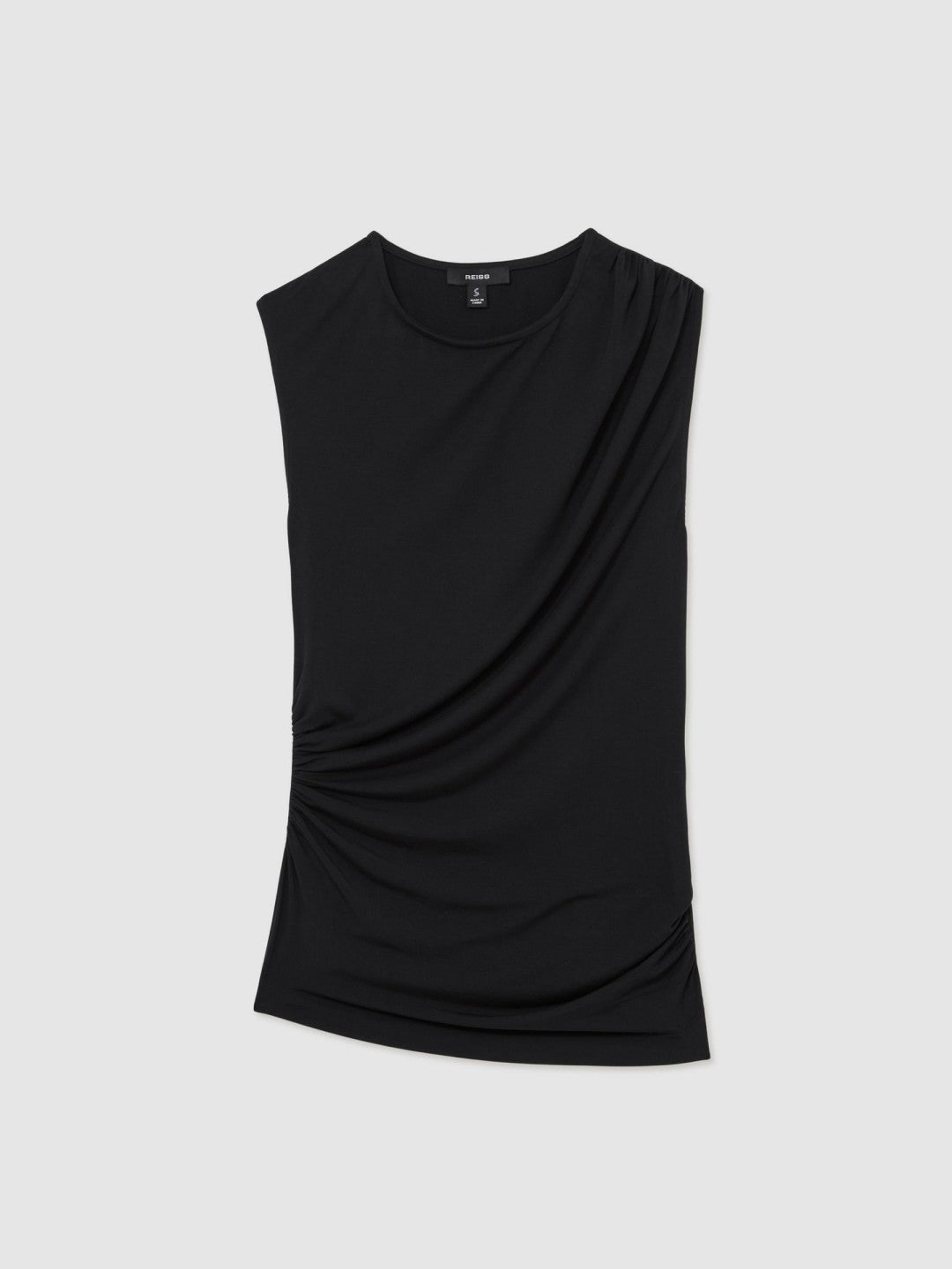 Stretch-Modal Ruched Vest in Black | Reiss Women Trending